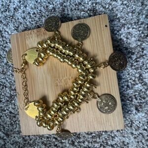 Gold Coin Charm Bracelet